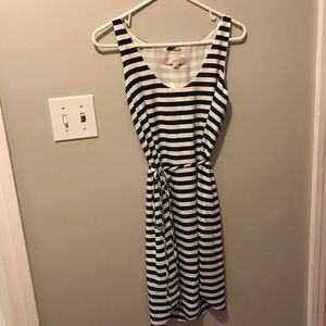 Loft black and white stripe dress